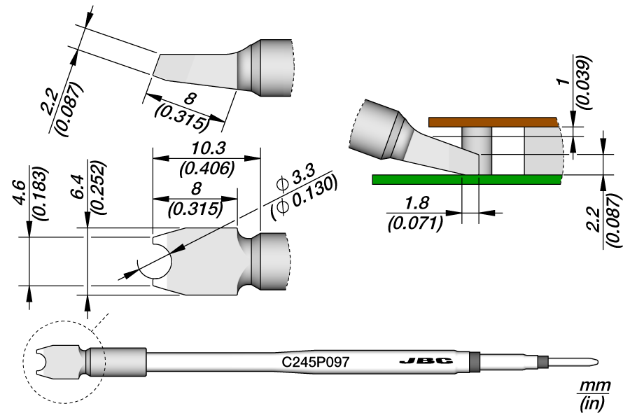 C245P097 - Pin / Connector Cartridge Ø 3.3